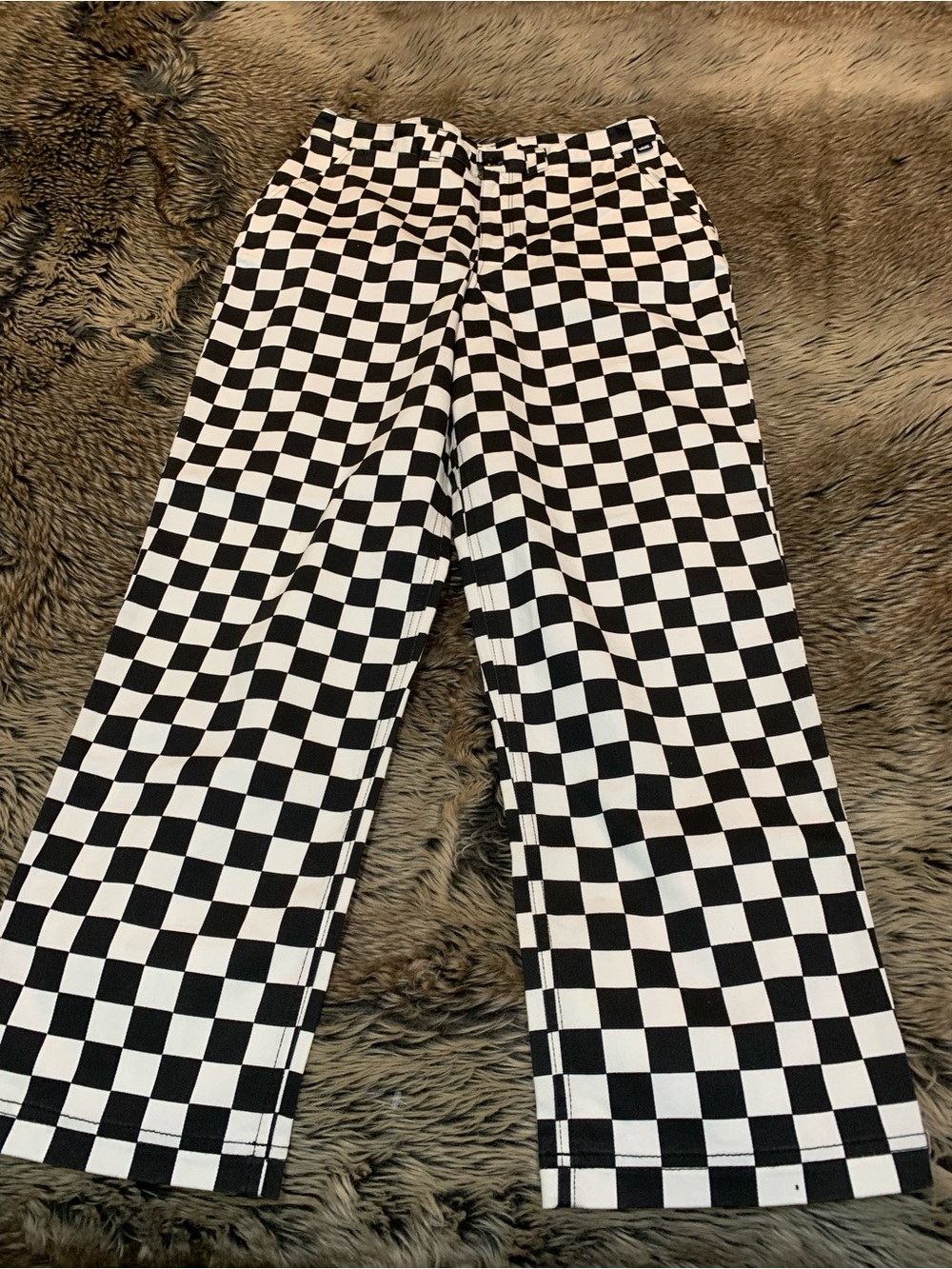 Vans Allover Checkerboard Print Women's Chino Trousers Size 27